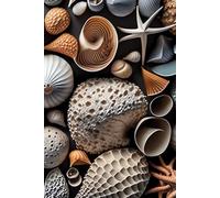 Seashell Themed Notebook - 6x9 Journal with Stunning Ocean Shell Cover. Lined paper. Hard cover 200 pages: Sea Beach Shells