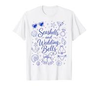 Seashells and Wedding Bells Bridesmaid Bachelorette Party Camiseta gráfica económica, Hombre, Blanco, XL