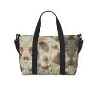 Seashells - Bolsa deportiva versátil con estampado de arena, compañero para tus viajes y rutinas de fitness, color negro, talla única, Black, Talla única