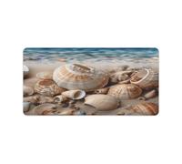 Seashells by The Seashore - Alfombrilla de mouse antideslizante, grande, fácil de limpiar, 23.6 x 11.8 pulgadas, alfombrilla de escritorio para mouse, escritorio, oficina, hogar, laptop