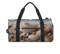 Seashells by The Seashore - Bolsa de gimnasio ligera, bolsa de viaje con compartimento para zapatos, bolsa de gimnasio para mujer, para pasar la noche, fin de semana, yoga, gimnasio, viajes de
