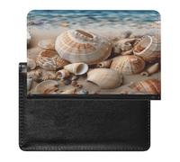 Seashells by The Seashore, funda protectora para tarjetas, soporte para pasaporte, ligero y portátil, fundas para tarjetas, aplicable a pasaportes, pases de embarque y tarjetas de identificación