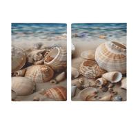 Seashells by The Seashore - Soporte para pasaporte de poliuretano para mujeres y hombres, fundas para tarjetas para artículos esenciales de viaje, cartera de viaje para identificación, crédito, seguro