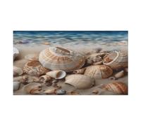 Seashells by The Seashore - Tapete de comida para gatos - Tapete antideslizante para comida para perros, fácil de limpiar, para alimentos y agua, suministros para mascotas para perros y gatos, 17 x 30