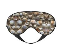 Seashells - Máscara de dormir unisex con estampado de arena de doble cara, ideal para un sueño profundo y cuidado de la piel