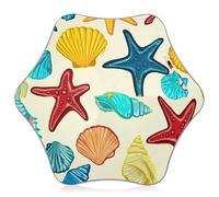 Seashells - Paraguas plegable para niños, diseño de estrella de mar, para niños, se abre a presión, resistente a la lluvia, tira reflectante, impresión bonita, bordes redondeados seguros