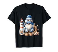Seaside Boat Captain GNOME For Men with Lighthouse At Ocean Camiseta