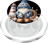 Seaside Boat Captain GNOME For Men with Lighthouse At Ocean PopSockets PopGrip para MagSafe