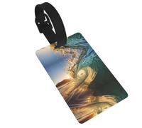 Seaside Grand Waves - Etiqueta de equipaje portátil de PVC con impresión de marea para maletas, etiqueta de maleta para bolsa de viaje