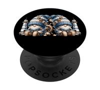 Seaside Lighthouse Keeper GNOME Couple For Family Vacation PopSockets PopGrip Adhesivo