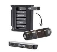 Seaside No.64 - Pastillero Pastillero Pastillero 7/14 Días 4 Compartimentos - Mañana Mediodía Tarde Noche - Personas Mayores - Colorido/Azul-Blanco/Negro - Medicamentos Vitaminas Suplemento Dietético