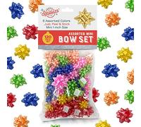 Season 4 Sparkles Lazos para envolver regalos - Juego de 120 lazos pequeños de regalo de vacaciones - Mini lazos de regalo para regalos - Mini lazos para envolver regalos y manualidades en 6 colores