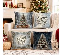 Season Joy - Juego de 4 fundas de almohada con cita de árbol de Navidad, 20