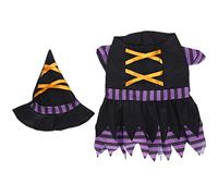 Seasonal Dog Costume with Hat | Witch/Vampire Pet Dress for Holiday Parties & Christmas | Adjustable Canvas Outfit for Small Medium Dogs (SG)