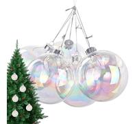 Seasonal Globe Set - 8x8x1cm ABS Transparent Sphere Pack, Decorative Hanging Pieces | Radiant Ornament Collection With Luminous Detail For Apartment Patio Balcony Entryway Fence Lawn Display Surroundi