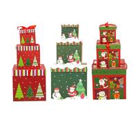 Seasonal Storage Boxes | Christmas Home Accents | Bow Decorated Boxes, Holiday Display Set, New Year Decorations, Christmas Organization Decor, Whimsical Holiday Decor, Decor Items