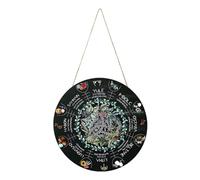 Seasonal Tracker - 12 Inch Pagan Wheel of the Year Calendar | Handcrafted Wall or Door Sign with and Celestial Symbols for Home, Altar, Yule, Christmas, Spiritual Space