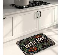 Seasoned with Love - Tapetes de cocina para piso, tapetes decorativos florales vintage, acolchados, cómodos, lavables, antideslizantes, para fregaderos de cocina, lavandería, baño, 20 x 31 pulgadas