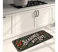 Seasoned with Love - Tapetes de cocina para piso, tapetes decorativos florales vintage, acolchados, cómodos, lavables, antideslizantes, para fregaderos de cocina, lavandería, baño, 16 x 47 pulgadas