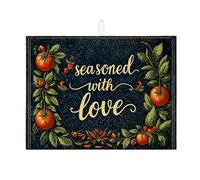 Seasoned with Love - Tapetes de secado de platos para encimera de cocina, tapete escurridor de platos absorbente de tomates naranjas, almohadilla de secado de microfibra floral vintage de 18 x 24