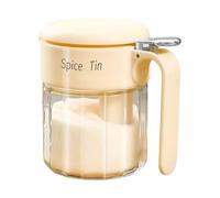 Seasoning Box 400ml Glass Condiment Jar - Moisture Resistant Storage Container, Airtight Salt Sugar Pepper Dispenser Jar, Multi Purpose Food Storage Container | For Sugar Salt Pepper Sesame