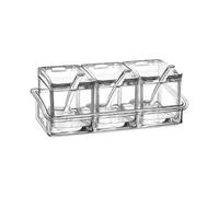 Seasoning Box Set 3 Pieces Clear Bottles Salt Spice Jar,Spice Jars Kitchen Condiment Container Storage Jars with 3 Spoons Canned Lid and Spoon