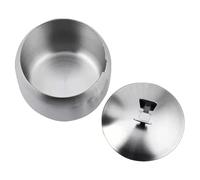 Seasoning Jar, Stainless Steel Kitchen Sugar Jars, 3.74x4.33in Jar with Lid & Spoon, Multi Use Salt and Pepper Organizer Canister for Camping, Baking, Cooking, Grilling