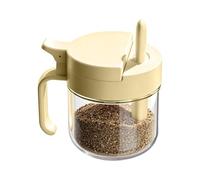 Seasoning Jars - Glass Airtight Organizer Universal Size | Seasoning Box With Lid And Spoon For Convenient Storage And Serving | Kitchen Container For Sugar Honey Spices Pantry Cabinet Countertop Camp