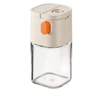 Seasoning Jars - Precise Measuring Dispenser, Salt Dispenser with Double Nozzle | Transparent Glass SpiceContainer | 0.5g Quantitative Control for Salt, Sugar, Pepper, Vanilla | for Kitchen, Pantry