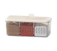 Seasoning Jars with Lid - 3-Compartment Food Grade Clear Box