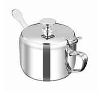 Seasoning Storage Jar - Condiment Holder | Stainless Steel Airtight Pot with Serving Spoon, Countertop Spices Organizer for Pepper Sugar Sesame Restaurant Kitchen