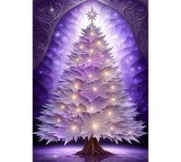 SEASONS GREETING CHRISTMAS TREE Purple *MINI JOURNAL NOTEBOOK DIARY ART SKETCH BOOK: 5x7 Note Card Size Holiday Stocking Stuffer Gift-Violet Amethyst ... SUPPLY-Homeschool College Ivy University