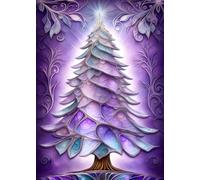 SEASONS GREETING CHRISTMAS TREE Purple *MINI JOURNAL NOTEBOOK DIARY ART SKETCH BOOK: 5x7 Note Card Size Holiday Stocking Stuffer Gift-Violet Amethyst ... OFFICE SCHOOL PARTY SUPPLY-Homeschool College