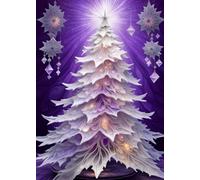 SEASONS GREETING CHRISTMAS TREE Purple *MINI JOURNAL NOTEBOOK DIARY ART SKETCH BOOK: 5x7 Note Card Size Holiday Stocking Stuffer Gift-Violet Amethyst ... SUPPLY-Homeschool College Ivy University