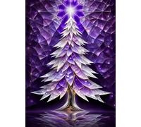 SEASONS GREETING CHRISTMAS TREE Purple *MINI JOURNAL NOTEBOOK DIARY ART SKETCH BOOK: 5x7 Note Card Size Holiday Stocking Stuffer Gift-Violet Amethyst ... SUPPLY-Homeschool College Ivy University