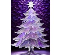 SEASONS GREETING CHRISTMAS TREE Purple *MINI JOURNAL NOTEBOOK DIARY ART SKETCH BOOK: 5x7 Note Card Size Holiday Stocking Stuffer Gift-Violet Frosted ... SUPPLY-Homeschool College Ivy University