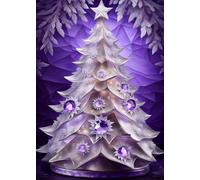 SEASONS GREETING CHRISTMAS TREE Purple *MINI JOURNAL NOTEBOOK DIARY ART SKETCH BOOK: 5x7 Note Card Size Holiday Stocking Stuffer Gift-Violet Amethyst ... SUPPLY-Homeschool College Ivy University