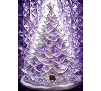 SEASONS GREETING CHRISTMAS TREE Purple *MINI JOURNAL NOTEBOOK DIARY ART SKETCH BOOK: 5x7 Note Card Size Holiday Stocking Stuffer Gift-Violet Amethyst ... SUPPLY-Homeschool College Ivy University