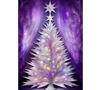 SEASONS GREETING CHRISTMAS TREE Purple *MINI JOURNAL NOTEBOOK DIARY ART SKETCH BOOK Purple: 5x7 Note Card Size Holiday Stocking Stuffer Gift-Lavender ... SUPPLY-Homeschool College Ivy University