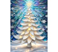 SEASONS GREETING CHRISTMAS TREE White * MINI JOURNAL DIARY NOTEBOOK 5x7 Note Card Size/Holiday Gift Tag/Winter Home Party Decor: OFFICE SCHOOL SUPPLY (Envelope Not Included)