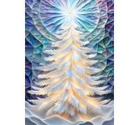 SEASONS GREETING CHRISTMAS TREE White * MINI JOURNAL DIARY NOTEBOOK 5x7 Note Card Size/Holiday Gift Tag/Winter Home Party Decor: OFFICE SCHOOL SUPPLY (Envelope Not Included)