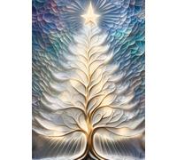 SEASONS GREETING CHRISTMAS TREE White * MINI JOURNAL DIARY NOTEBOOK 5x7 Note Card Size/Holiday Gift Tag/Winter Home Party Decor: OFFICE SCHOOL SUPPLY (Envelope Not Included)