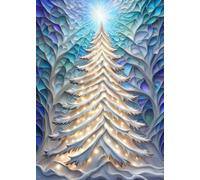 SEASONS GREETING CHRISTMAS TREE White * MINI JOURNAL DIARY NOTEBOOK 5x7 Note Card Size/Holiday Gift Tag/Winter Home Party Decor: OFFICE SCHOOL SUPPLY (Envelope Not Included)