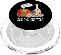 Seasons Greetings Funny Christmas Humor Holiday Food Juego de Palabras PopSockets PopGrip para MagSafe