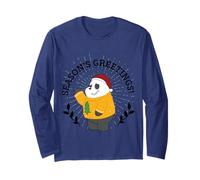 Season's Greetings Panda Navidad Cheer Holiday Manga Larga