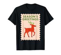 Season's Greetings - Tarjeta navideña con diseño de Reno Camiseta
