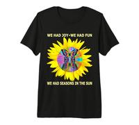 Seasons in The Sun Retro 70s Letras Mariposas, Girasol Camiseta Premium