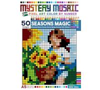 Seasons Magic Mystery Mosaic Color By Number: Peaceful Nature Scenes Across Spring, Summer, Fall & Winter - Pocket Sized Coloring Fun (Pocket Mosaic Color By Number)