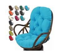 Seat Cushion Sky Blue Outdoor Swivel Rocker 120x60cm Waterproof Tufted Hammock Chair Pad for Rattan Swing Egg Chair