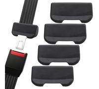Seatbelt Buckle Protector - 4 Pieces Silicone Friction, Vehicles Interior Seatbelt Buckle Cover For Scratch Prevention, Soft Anti-Rattle Sleeve | Quiet Comfort For SUV, Sedan
